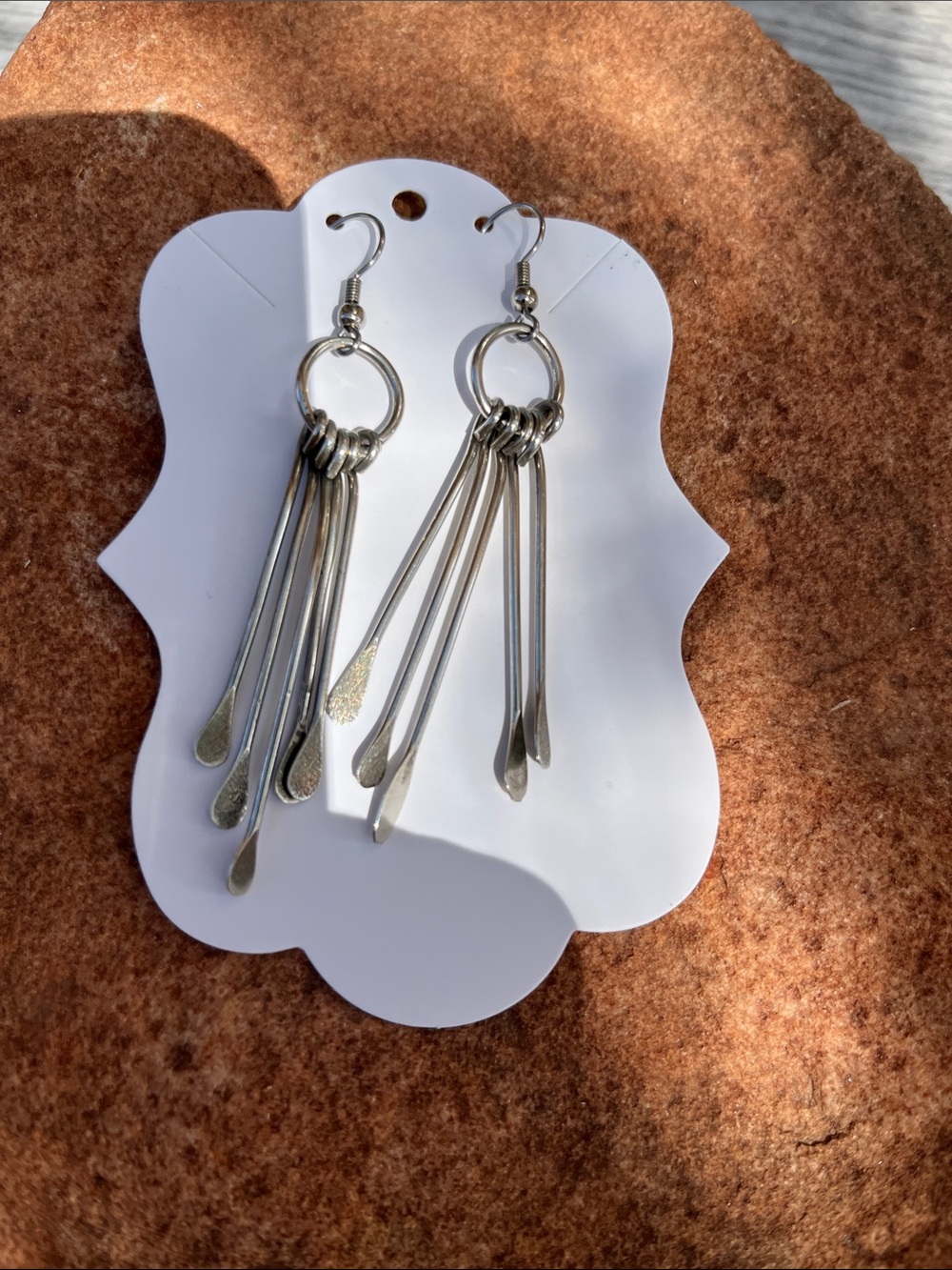 Vintage Silver Dangle Fringe Earrings - Silver Women Jewelry